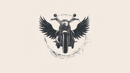 Fototapeta premium Vintage Motorcycle with Wings, Graphic Design, Abstract Background, Stock Photo