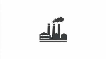Obraz premium Industrial Plant Emission Silhouette