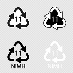 Battery recycling symbol 11 NiMH set.