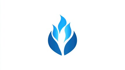 Abstract blue flame graphic logo design