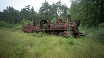 Nature slowly consumes this once-mighty locomotive