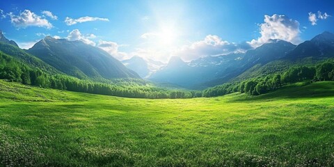 Obraz premium A Sunny Day in a Picturesque Valley