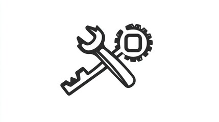 Obraz premium Tools crossed, maintenance, repair, or settings