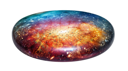 CMB temperature variations and cosmic structure isolated on transparent background