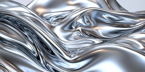 Modern and elegant abstract representation of liquid metal forms.