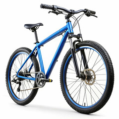 Fototapeta premium A modern mountain bicycle with 29-inch wheels, featuring a sleek blue frame,