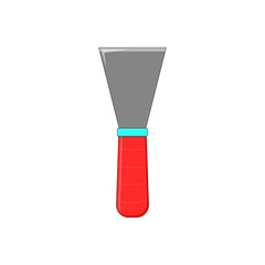 putty knife with red handle. painting tools. handyman tools. vector illustration
