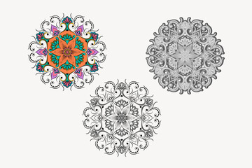 Sacred multi layered Mandala in Vintage Hand-Drawn 