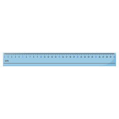 blue ruler 30cm. measuring tool. vector illustration