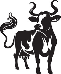 Cow picture in white background