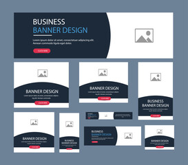 Corporate web banner template bundle, social media post or square banner, cover, conference flyer, Header, landing page web design. Abstract banner design web template Set