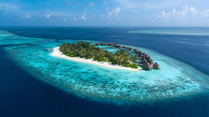 aerial view of tropical island