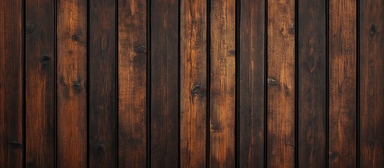 Dark brown wooden planks arranged vertically with rich texture and grain, creating a rustic and warm background for design projects.