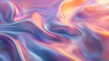 Obraz premium Iridescent Fabric Texture with Pastel Pink Purple and Orange Gradient