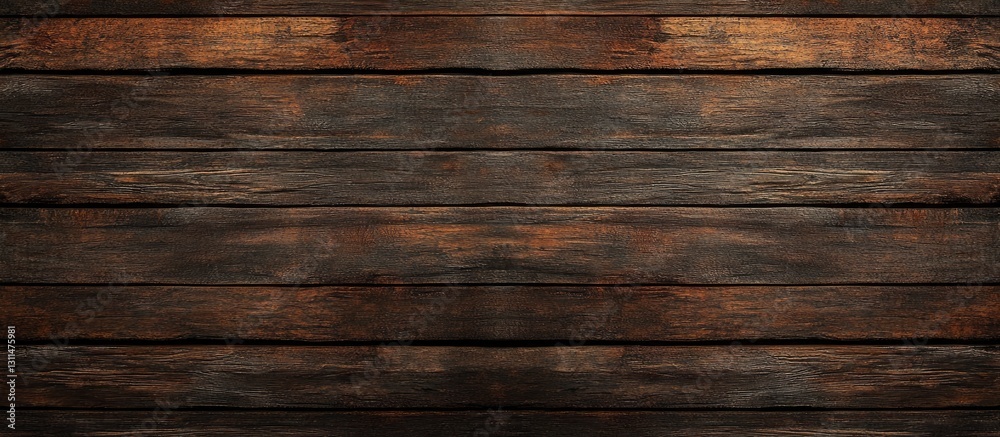 Aufkleber dark brown wooden texture background with horizontal planks featuring varying shades of brown and ru