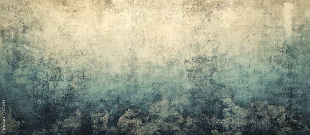 Poster abstract aged background featuring a gradient from beige to deep teal with a textured, vintage grung