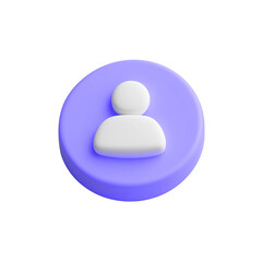 3D Contact Icon &ndash; Minimalist Purple UI Avatar PNG