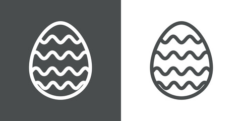 Elemento decorativo de Pascua. Huevo de Pascua con líneas curvas en zig zag