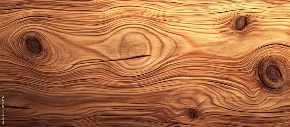Aufkleber natural pine wood grain texture featuring warm golden browns and ochres with swirling patterns acros