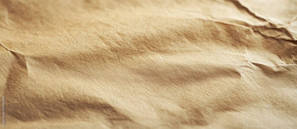 Aufkleber Brown textured paper surface with warm beige tones featuring crumples and folds creating a natural and rustic background ideal for design purposes.