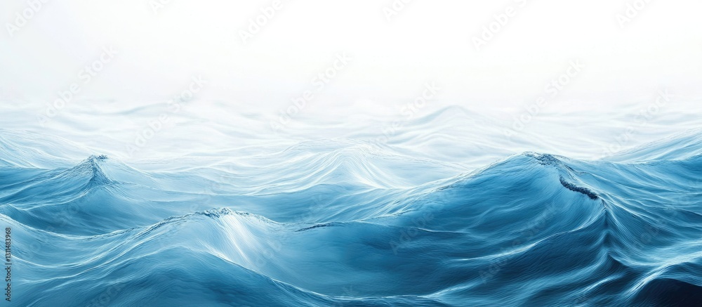 Leinwandbilder serene abstract background featuring gentle blue ocean waves with a soft gradient towards the horizo
