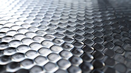 Fototapeta premium A metallic surface with a repeating pattern of circles.
