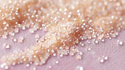 Fototapeta premium Close up of pink and white iridescent beads.