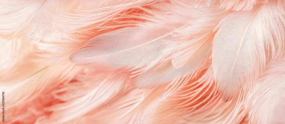 Aufkleber delicate fluffy feathers in soft pale peach and pink tones create a gentle backdrop ideal for spirit