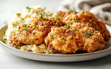 Fried Chicken with Mashed Potatoes