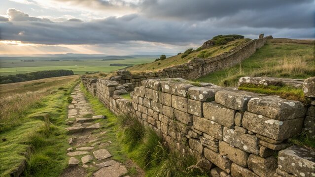 Pathway leading through ancient stone ruins, with a sense of exploration and historical discovery