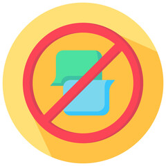 no chat vector round flat icon