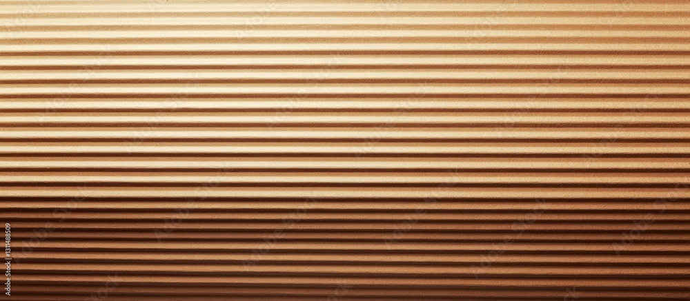 Aufkleber Brown corrugated cardboard texture with horizontal lines in warm beige tones creating a soft pastel backdrop ideal for photography or design usage