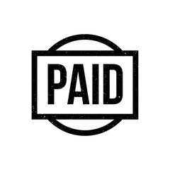 Paid Stamp Vector Illustration isolated on white background.