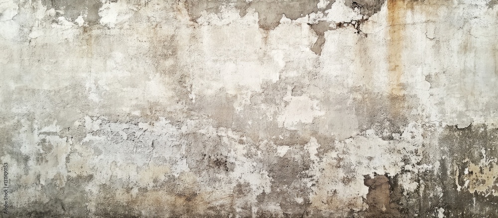 Leinwandbilder worn aged cement wall with peeling paint in muted gray and beige tones featuring random texture and 