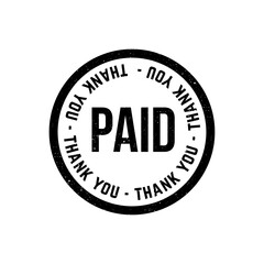 Paid Stamp Vector Illustration isolated on white background.