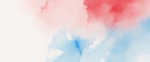 light Red blue watercolor wet wash splash background