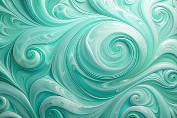 Serene Mint Green & Seafoam Blue Swirling Abstract Background