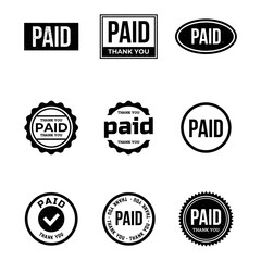 Paid Stamp Vector Illustration isolated on white background.