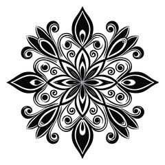 the image is a black and white decorative design