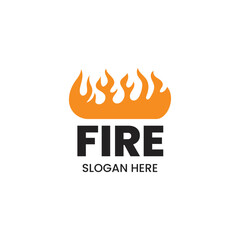 Fire or flame logo design isolated on white background.