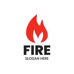 Fire or flame logo design isolated on white background.