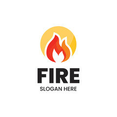 Fire or flame logo design isolated on white background.