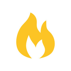 Fire or flame icon design isolated on white background.