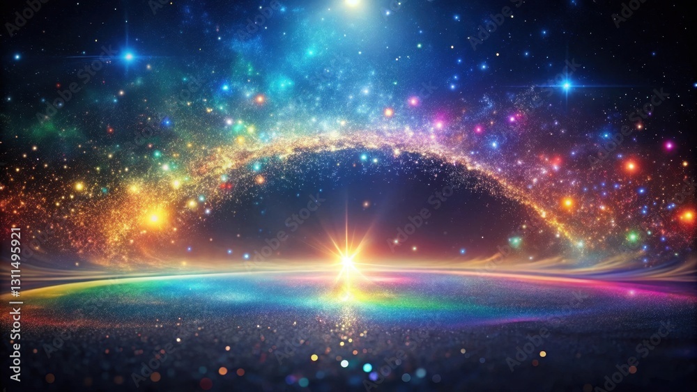 Wall mural a celestial panorama sparkling stardust and a vibrant cosmic horizon featuring an array of glimmerin