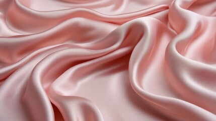 Soft Pink Silk Fabric Draped with Smooth Texture and Subtle Shimmer
