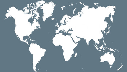 World map. Grey modern vector map. Silhouette map.