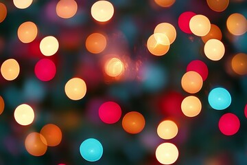Fototapeta premium Abstract Christmas Bokeh, Festive Colorful Lights Background With A Sparkling, Joyful Holiday Spirit