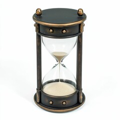 Empty Hour Glass. Sand Timer Countdown Clock in Isolated White Background