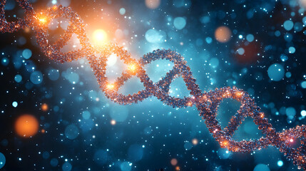 DNA chain structure cyberspace background illustration.