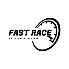 Speedometer logo design vector illustration isolated on white background. © arum